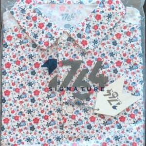Signature Floral Men's Shirt - Red and Blue 1764 Golf